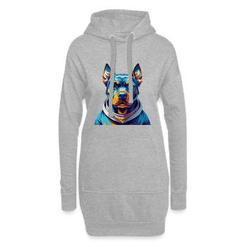 Cao De Castro Laboreiro Race Chien Dessin Animé Kawaii - Sweat-shirt à capuche long Femme - gris chiné - Devant