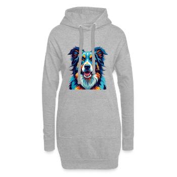 Karpaten Schäferhund Hunderasse Karikatur Kawaii - Hoodie-Kleid - Grau meliert - Vorne