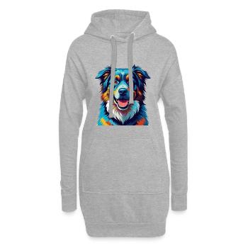 Chien de berger caucasien Race Dessin animé Kawaii - Sweat-shirt à capuche long Femme - gris chiné - Devant