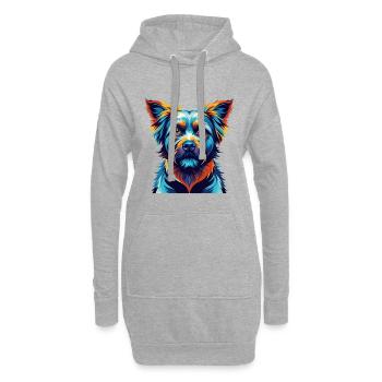 Cao Da Serra De Aires Hunderasse Karikatur Kawaii - Hoodie-Kleid - Grau meliert - Vorne