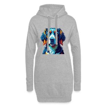 Deutsche Bracke Hunderasse Bunte Karikatur Kawaii - Hoodie-Kleid - Grau meliert - Vorne