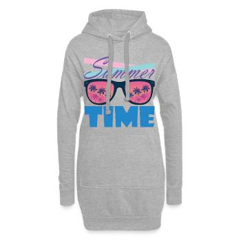 Sommerzeit Palmen-Sonnenbrille - Hoodie-Kleid - Grau meliert - Vorne