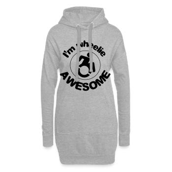 Je suis super dans mon fauteuil roulant # - Sweat-shirt à capuche long Femme - gris chiné - Devant