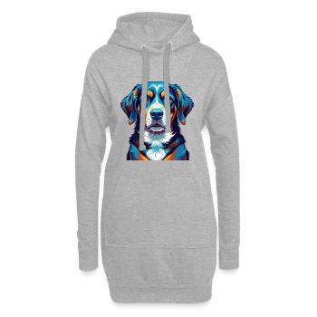 Entlebucher Chien de montagne Race Dessin animé Kawaii - Sweat-shirt à capuche long Femme - gris chiné - Devant