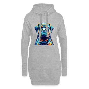 Neapolitanische Dogge Hunderasse Karikatur Kawaii - Hoodie-Kleid - Grau meliert - Vorne