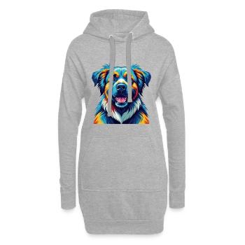 Estrela Mountain Dog Race Coloré Dessin animé Kawaii - Sweat-shirt à capuche long Femme - gris chiné - Devant