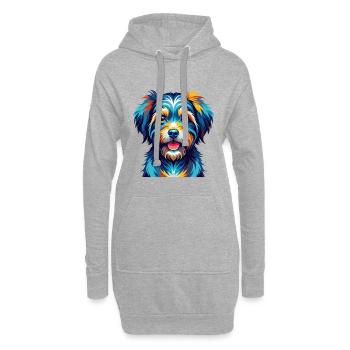 Löwchen Hunderasse bunt Cartoon Kawaii - Hoodie-Kleid - Grau meliert - Vorne