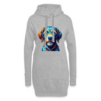 Fauve de Bretagne race de chien dessin animé kawaii - Sweat-shirt à capuche long Femme - gris chiné - Devant