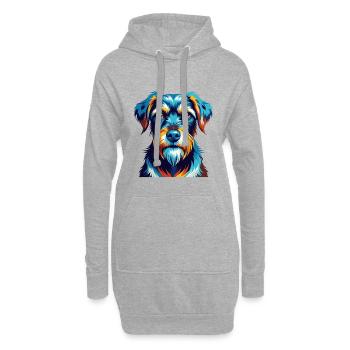 Mittelschnauze Hunderasse Bunt Cartoon Kawaii - Hoodie-Kleid - Grau meliert - Vorne