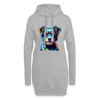 Hamiltonstovare Hunderasse Bunter Cartoon Kawaii - Hoodie-Kleid - Grau meliert - Vorne