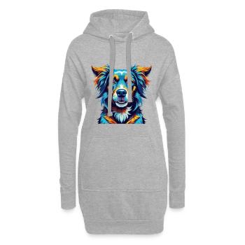 Magyar Agar Chien Race Coloré Dessin Animé Kawaii - Sweat-shirt à capuche long Femme - gris chiné - Devant