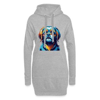 Griffon Nivernais Hunderasse Karikatur Kawaii - Hoodie-Kleid - Grau meliert - Vorne