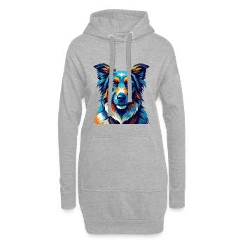 Georgischer Schäferhund Rasse Karikatur Kawaii - Hoodie-Kleid - Grau meliert - Vorne