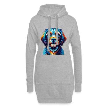 Griffon Fauve De Bretagne Race De Chien Dessin Animé Kawaii - Sweat-shirt à capuche long Femme - gris chiné - Devant