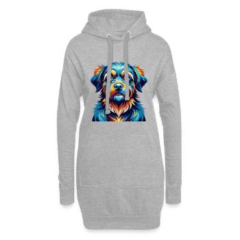 Race de chien gascon saintongeois dessin animé Kawaii - Sweat-shirt à capuche long Femme - gris chiné - Devant