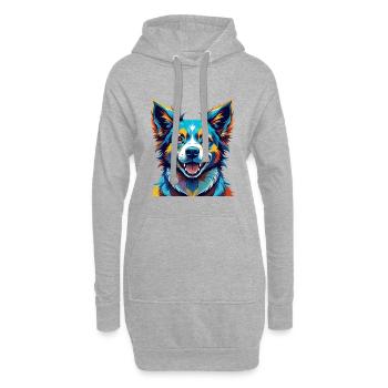 Kintamani Race Chien Dessin animé Coloré Kawaii - Sweat-shirt à capuche long Femme - gris chiné - Devant