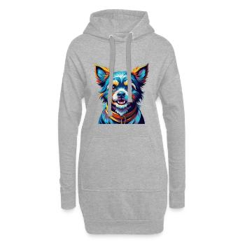 Kai Ken Chien Race Coloré Dessin animé Kawaii - Sweat-shirt à capuche long Femme - gris chiné - Devant