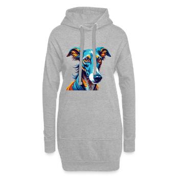 Galgo Espanol Race de chien coloré dessin animé Kawaii - Sweat-shirt à capuche long Femme - gris chiné - Devant