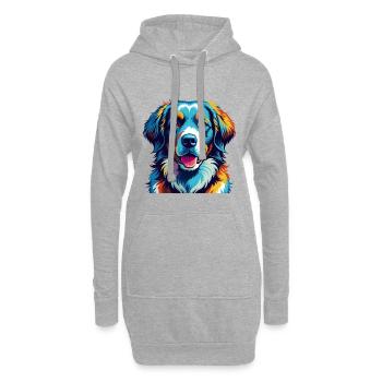 Kuvasz Race Chien Coloré Dessin Animé Kawaii - Sweat-shirt à capuche long Femme - gris chiné - Devant