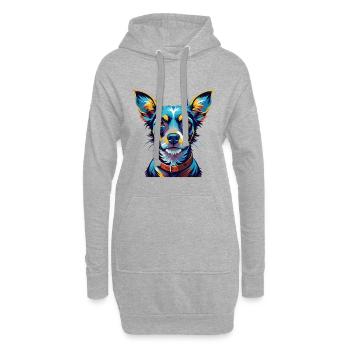 Mallorca Rattler Hunderasse Bunter Cartoon Kawaii - Hoodie-Kleid - Grau meliert - Vorne