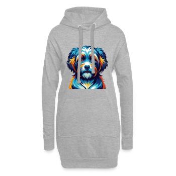 Race de chien havanais, dessin animé coloré, Kawaii - Sweat-shirt à capuche long Femme - gris chiné - Devant