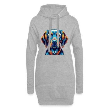 Ungarische Vizsla Hunderasse Bunte Karikatur Kawaii - Hoodie-Kleid - Grau meliert - Vorne