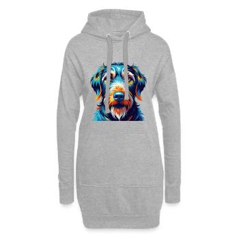 Chien courant à poil dur d’Istrie Race Dessin animé Kawaii - Sweat-shirt à capuche long Femme - gris chiné - Devant