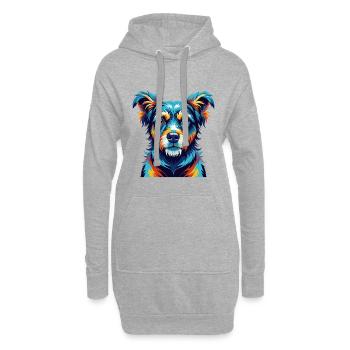 Kromfohrlander Hunderasse Bunte Karikatur Kawaii - Hoodie-Kleid - Grau meliert - Vorne