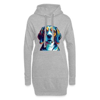 Kerry Beagle Chien Race Coloré Dessin animé Kawaii - Sweat-shirt à capuche long Femme - gris chiné - Devant