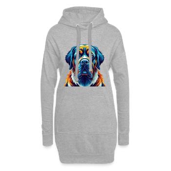 Kumaon Mastiff Chien Race Coloré Dessin animé Kawaii - Sweat-shirt à capuche long Femme - gris chiné - Devant