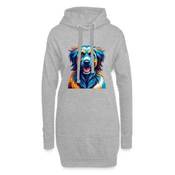 Kuchi Afghan Shepard Dog Breed Cartoon Kawaii - Hoodie Dress - heather grey - Front