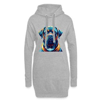 Mastiff Hunderasse Bunte Karikatur Kawaii - Hoodie-Kleid - Grau meliert - Vorne