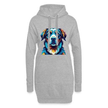 Norwegischer Windhund Dunker Hunderasse Karikatur Kawaii - Hoodie-Kleid - Grau meliert - Vorne