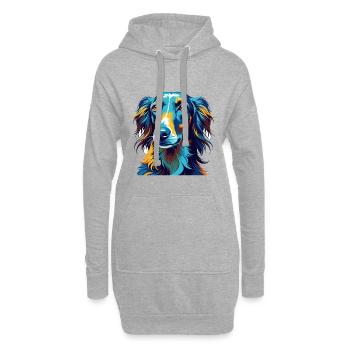 Vieux lévrier croate race de chien dessin animé Kawaii - Sweat-shirt à capuche long Femme - gris chiné - Devant
