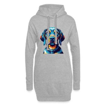 Plott Hound Chien Race Coloré Dessin Animé Kawaii - Sweat-shirt à capuche long Femme - gris chiné - Devant