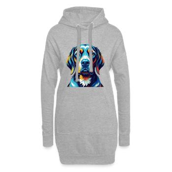 Poitevin Hound Hunderasse Bunte Karikatur Kawaii - Hoodie-Kleid - Grau meliert - Vorne