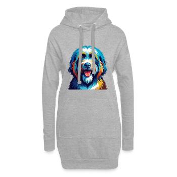 Chien de berger des plaines polonais race dessin animé Kawaii - Sweat-shirt à capuche long Femme - gris chiné - Devant