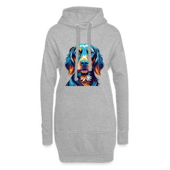 Polnische Jagdhunderasse Bunte Karikatur Kawaii - Hoodie-Kleid - Grau meliert - Vorne