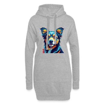 Ratonero Murciano Race Chien Dessin Animé Kawaii - Sweat-shirt à capuche long Femme - gris chiné - Devant