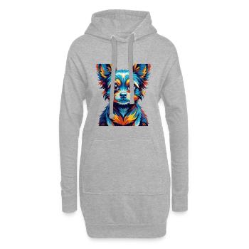 Jouet Russe Chien Race Coloré Dessin Animé Kawaii - Sweat-shirt à capuche long Femme - gris chiné - Devant