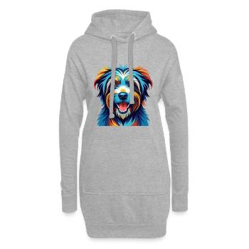 Berger des Pyrénées Race Dessin animé Kawaii - Sweat-shirt à capuche long Femme - gris chiné - Devant