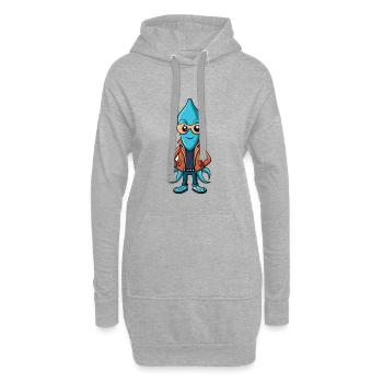 Squid Lustige Cartoon Kawaii Jacke Sonnenbrille - Hoodie-Kleid - Grau meliert - Vorne