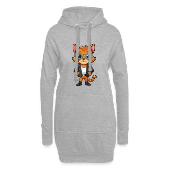 Lunettes de soleil Kitten Funny Cartoon Kawaii Jacket - Sweat-shirt à capuche long Femme - gris chiné - Devant