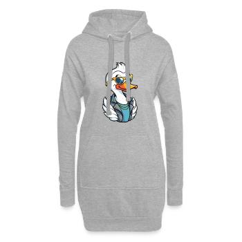 Swan Funny Cartoon Kawaii Jacke Sonnenbrille - Hoodie-Kleid - Grau meliert - Vorne