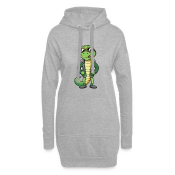 Lunettes de soleil Snake Funny Cartoon Kawaii Jacket - Sweat-shirt à capuche long Femme - gris chiné - Devant