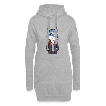 Lunettes de soleil Wolf Funny Cartoon Kawaii Jacket - Sweat-shirt à capuche long Femme - gris chiné - Devant