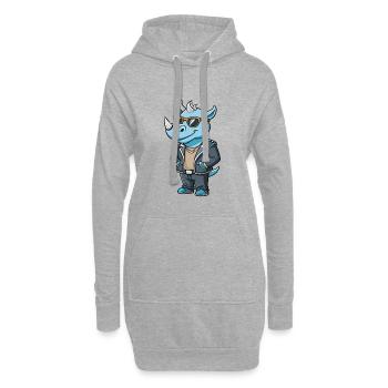 Rhino Lustige Cartoon Kawaii Jacke Sonnenbrille - Hoodie-Kleid - Grau meliert - Vorne