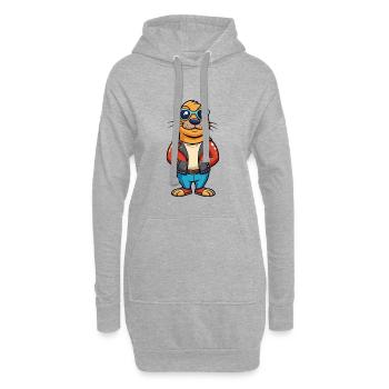 Seal Lustige Cartoon Kawaii Jacke Sonnenbrille - Hoodie-Kleid - Grau meliert - Vorne