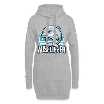 Grimmiger Delfin Delphin Dolphin Wütend Ausflipper - Hoodie-Kleid - Grau meliert - Vorne