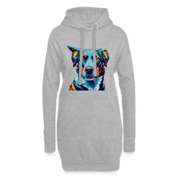 Amerikanischer Leopard Hound Hunderasse Karikatur Kawaii - Hoodie-Kleid - Grau meliert - Vorne